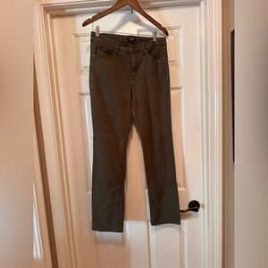 Jones New York Lexington Straight Leg Olive Green Denim Pants size 10